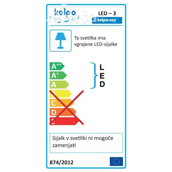 Ogledalo OG z integrirano ambientalno LED svetilko in senzorsko stikalo Adele KOLPA-SAN
