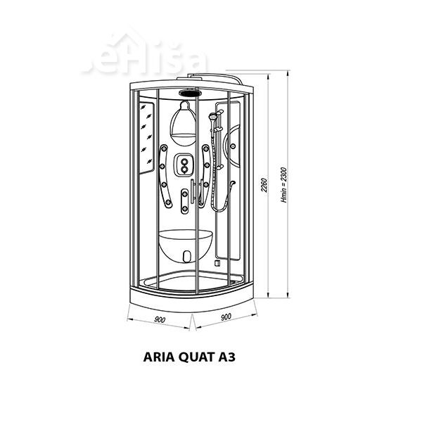 Masažna kabina s parno savno Aria QUAT A3 z radiom 90x90 cm KOLPA-SAN 733550
