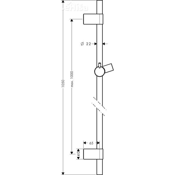 Nosilec za tuš ročko Unica 105 cm krom HANSGROHE 28663000
