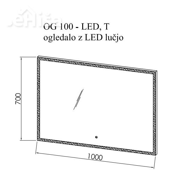 Ogledalo OG z integrirano ambientalno LED svetilko in senzorsko stikalo Tara KOLPA-SAN
