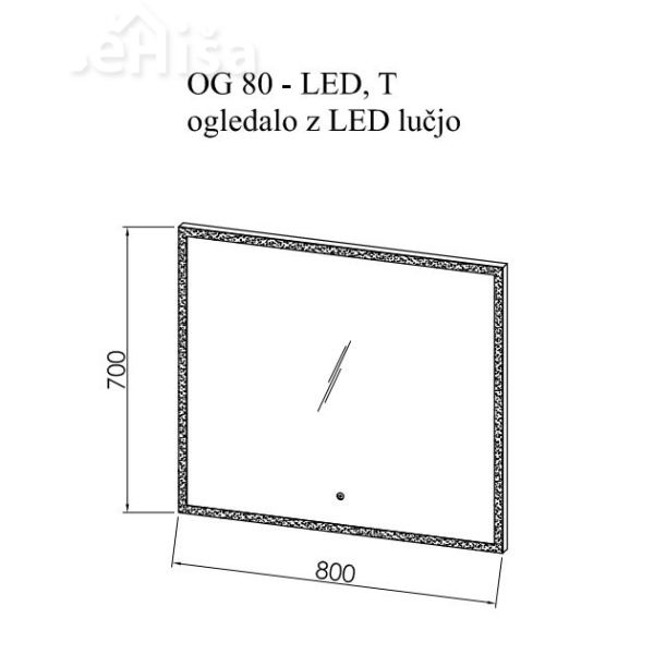 Ogledalo OG z integrirano ambientalno LED svetilko in senzorsko stikalo Tara KOLPA-SAN
