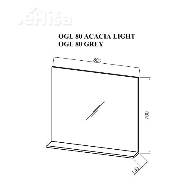 Ogledalo s polico OGL 80 Lana KOLPA-SAN
