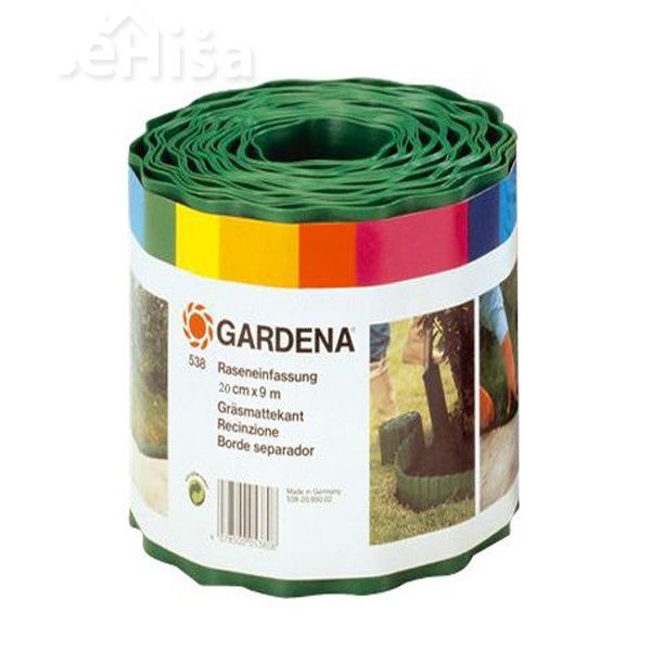Ograda za obrobljanje travnih in vrtnih gred zelena višina 20cm dolzina 9m GARDENA 00540-20
