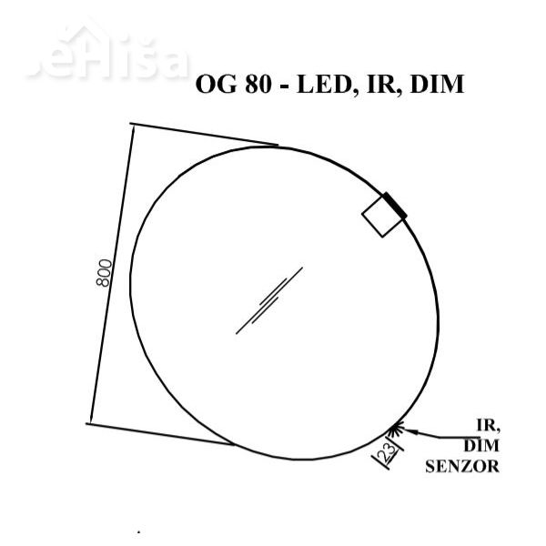 Okroglo ogledalo z LED svetilko in senzorskim stikalom IR Malaya FI 80 KOLPA-SAN 573680
