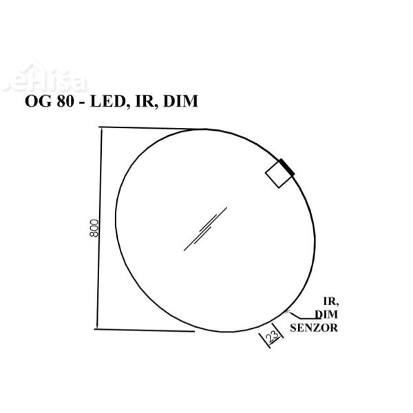 Okroglo ogledalo z LED svetilko in senzorskim stikalom IR Pandora FI 80 KOLPA-SAN 573680
