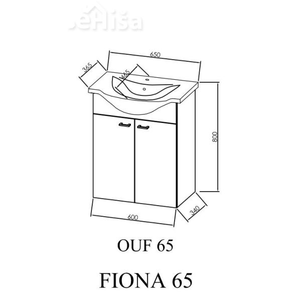 Omarica z umivalnikom OUF 65 bela (WH) Fiona KOLPA-SAN
