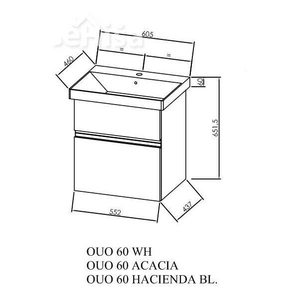 Omarica z umivalnikom OUO 60 Oxana KOLPA-SAN
