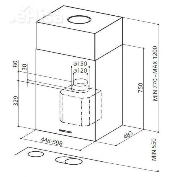 Otočna kuhinjska napa CUBIA ISOLA PLUS EV8 X A45 FABER 7612985133685
