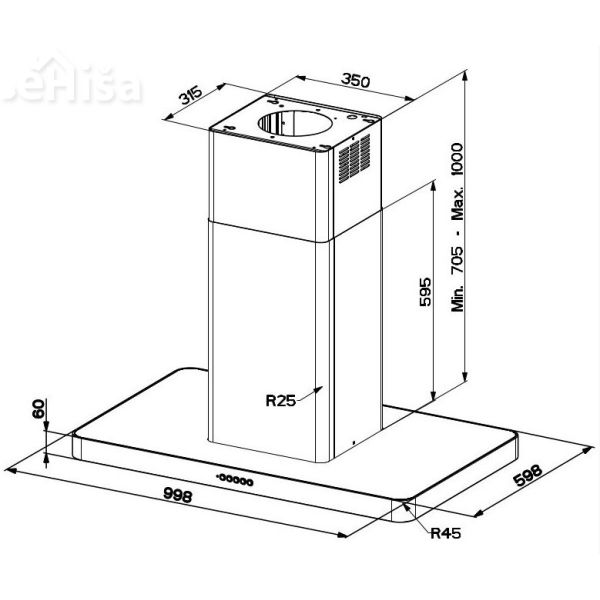 Otočna kuhinjska napa T-LIGHT ISOLA EV8  WH MATT A100 FABER 7612981804206
