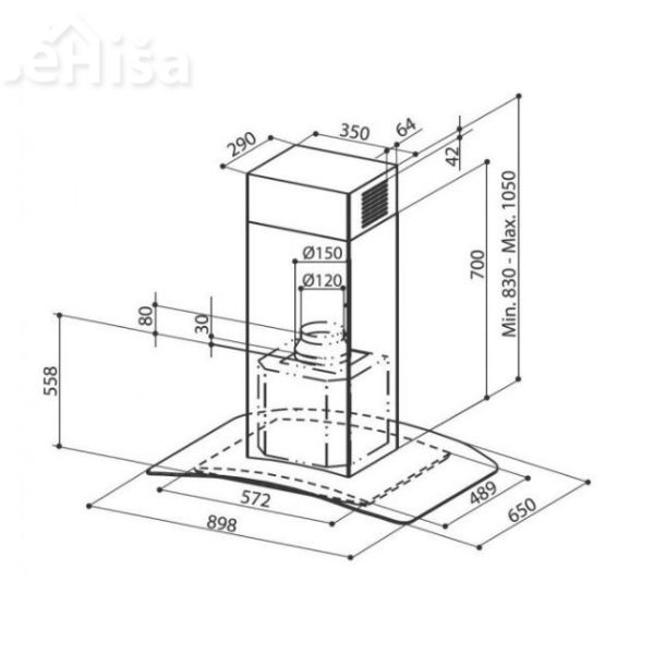 Otočna kuhinjska napa TRATTO ISOLA/SP EV8 X/V NS A90 FABER 7612985910453
