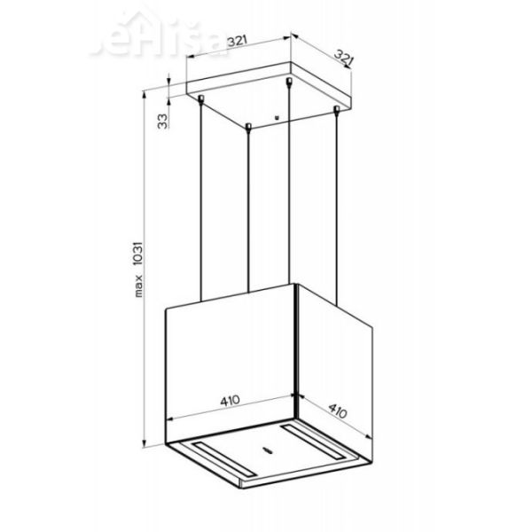 Otočna viseča kuhinjska napa SOFT CUBE GREY LONDON F40 FABER 7612985792721
