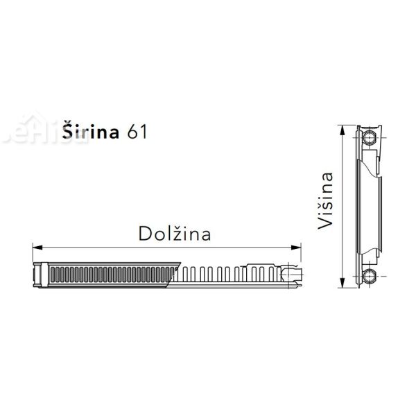 Panelni kompaktni radiator 21K-S višine 30 cm VOGEL&NOOT
