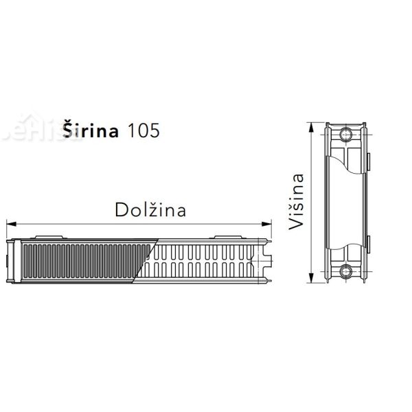 Panelni kompaktni radiator 22K višine 90 cm VOGEL&NOOT
