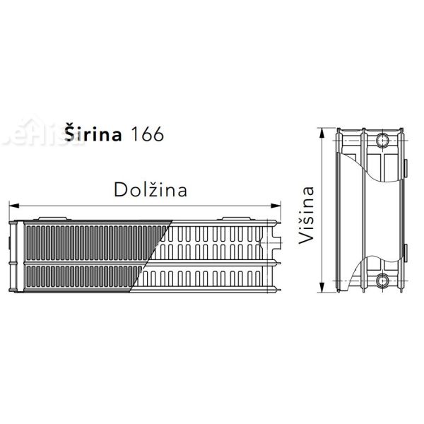 Panelni kompaktni radiator 33K višine 60 cm VOGEL&NOOT
