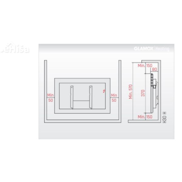 Panelni stenski radiator z digitalnim termostatom bela barva GLAMOX H30
