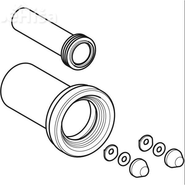 PE priključna garnitura za stenski WC L=18 d=90 GEBERIT 152.426.46.1
