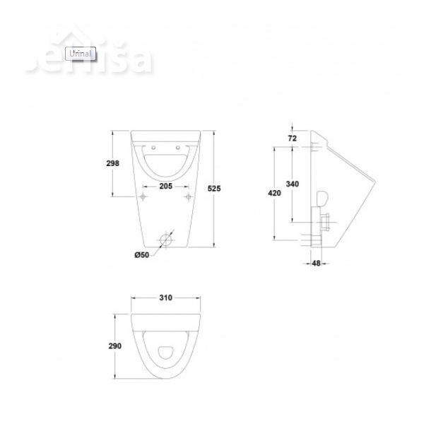 Pisoar s pokrovom ARQ. GALA CERAMICA 22700
