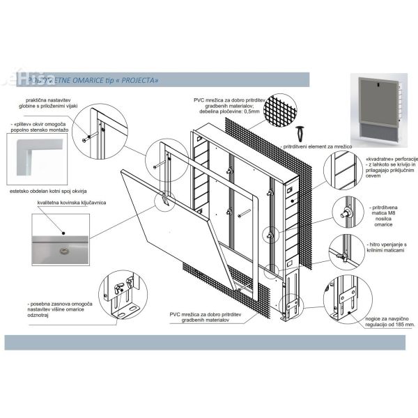 Podometna omarica AKI THERM Projecta 500×630×110 - 2,3 veji GIACOMINI
