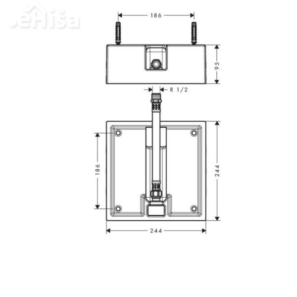 Podometni del za stropno vgradno prho Raindance 260/260 HANSGROHE 26471180
