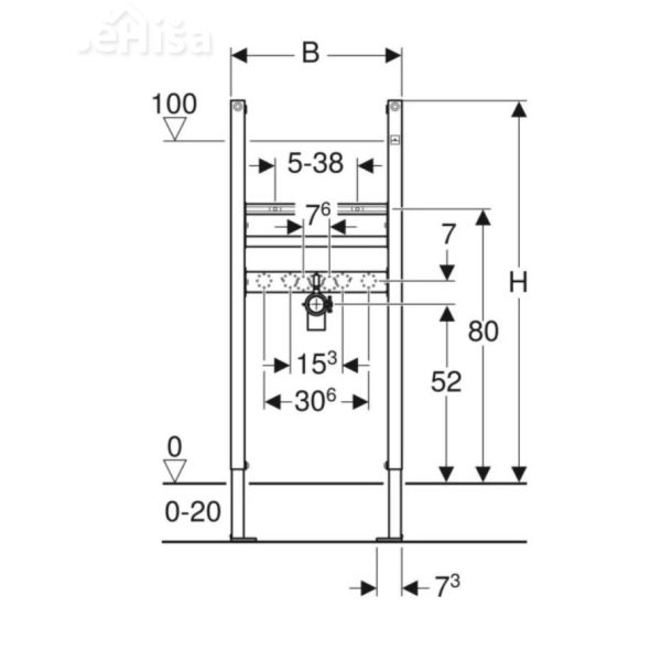 Podometni nosilni element za umivalnik Duofix basic GEBERIT 111.471.00.1
