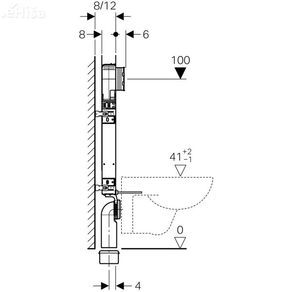 Podometni splakovalnik za visečo WC školjko Kombifix H=109 cm tipke Sigma GEBERIT 110.792.00.1
