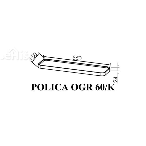 Polica OGR 60/K Kerrock Ramona 60 cm KOLPA-SAN 516590
