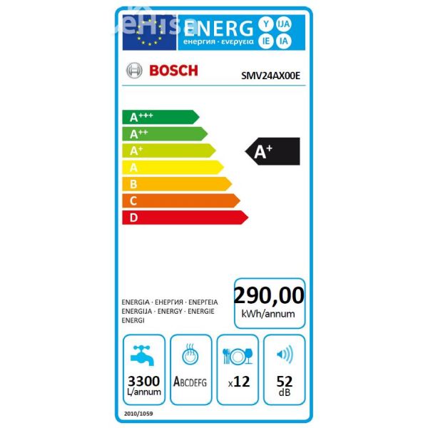 Popolnoma vgradni pomivalni stroj širine 60 cm BOSCH SMV24AX00E
