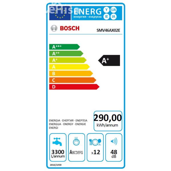 Popolnoma vgradni pomivalni stroj širine 60 cm BOSCH SMV46AX02E
