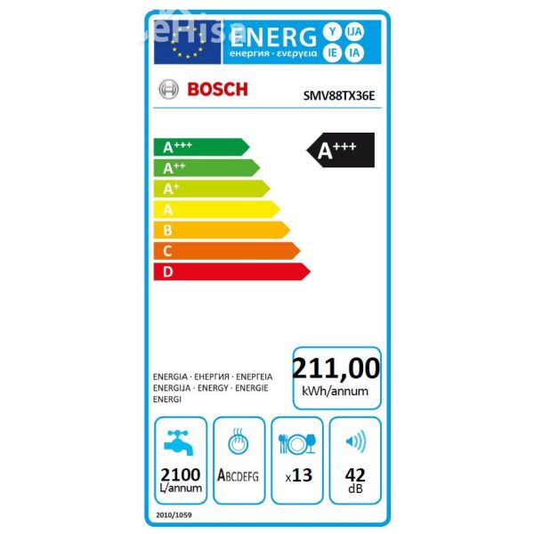 Popolnoma vgradni pomivalni stroj širine 60 cm BOSCH SMV88TX36E
