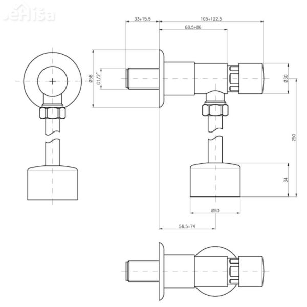 Potisna armatura za pisoar Push p31 UNITAS 00031
