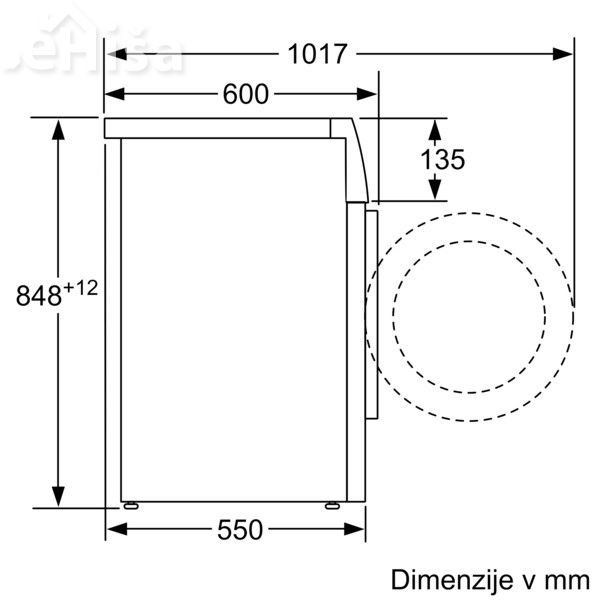 Pralni stroj s polnjenjem spredaj 8 kg 1400 o/min BOSCH WAN28262BY
