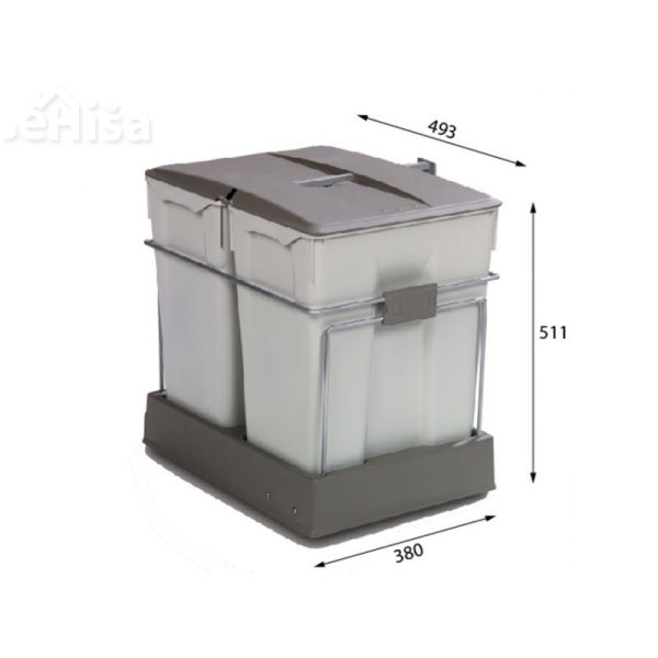 Sistem za ločeno zbiranje odpadkov Albio 40 dvojni 2x30 L ALVEUS 1090338
