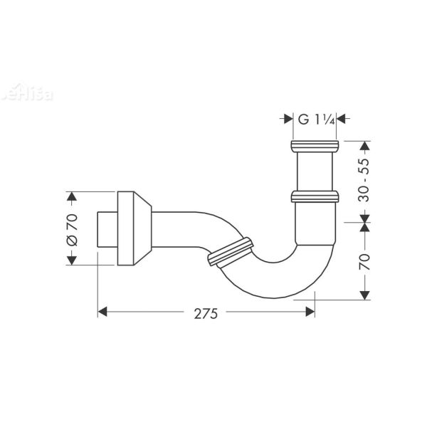 Spodnji del sifona za bide HANSGROHE 55237000
