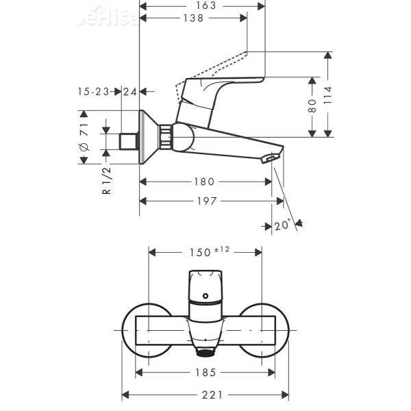 Stenska enoročna armatura Focus krom HANSSGROHE 31923000
