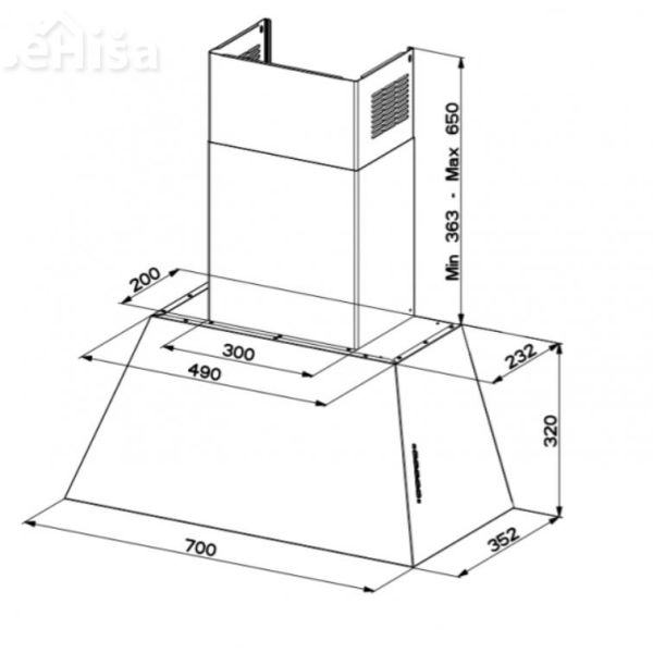 Stenska rustikalna kuhinjska napa CHLOE EV8  OC A70 FABER 7612981803636
