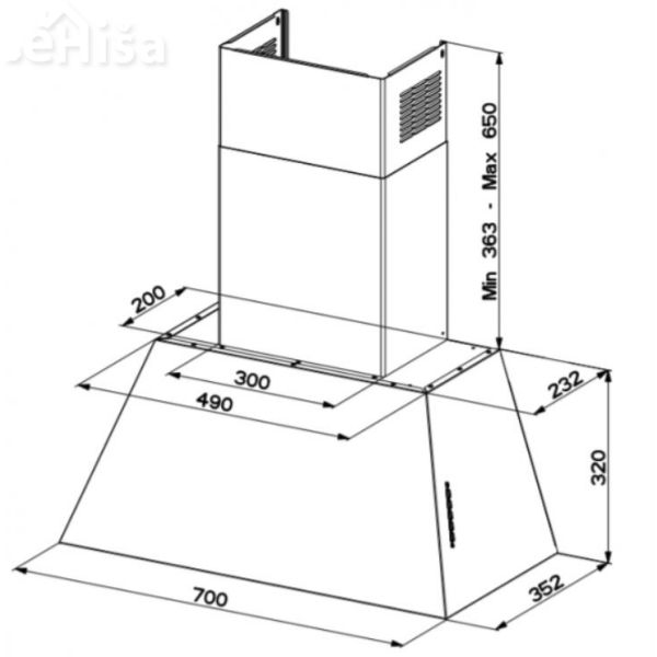 Stenska rustikalna kuhinjska napa CHLOE EV8  OM A70 FABER 7612981803919
