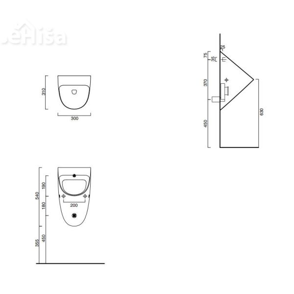 Stenski pisoar 31x30 CATALANO 1OR5400
