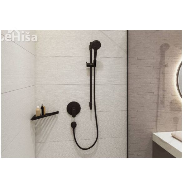 Stenski priključek FixFit E črna mat HANSGROHE 26457670
