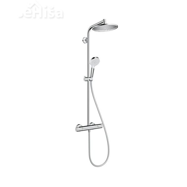 Stenski termostatski tuš set z nadglavno prho Crometta S 240 krom HANSGROHE 27267000
