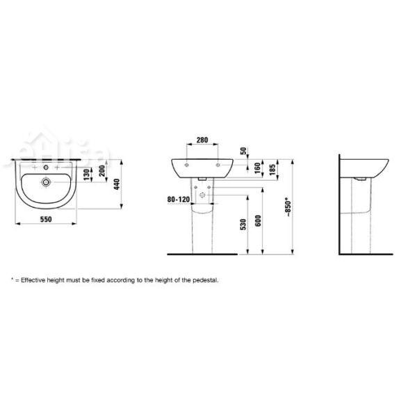 Stenski umivalnik PRO LAUFEN 810951
