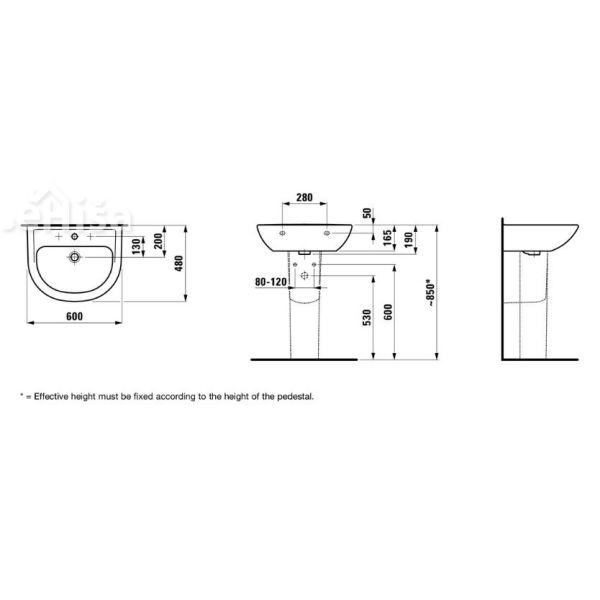 Stenski umivalnik PRO LAUFEN 810952
