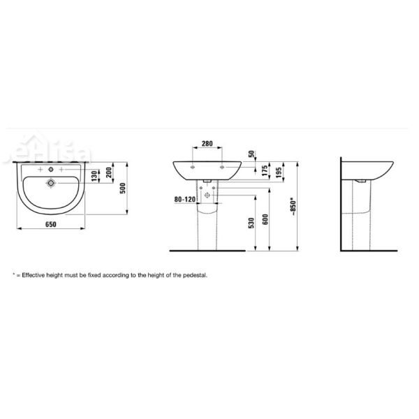 Stenski umivalnik PRO LAUFEN 810953
