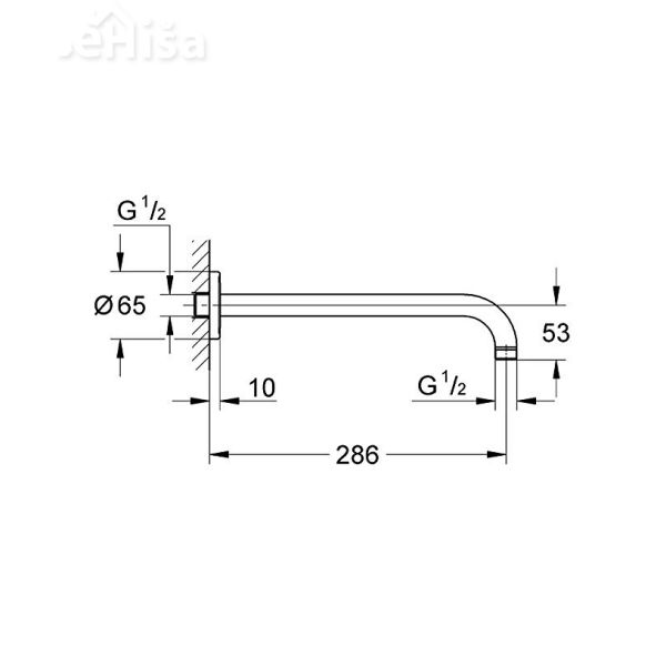 Stensko držalo za prho 286 mm GROHE 28576000

