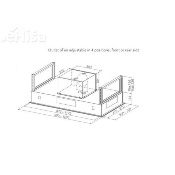 Stropna vgradna kuhinjska napa HEAVEN GLASS 2.0 EV8  WH A120 FABER 7612981603496
