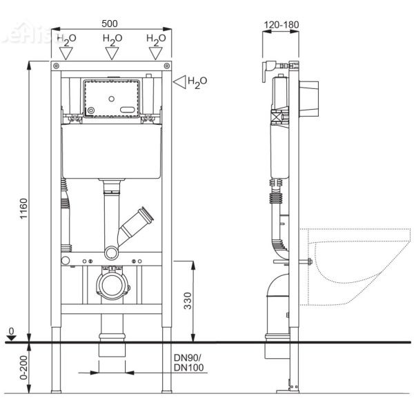 Suhomontažni podometni splakovalnik za visečo WC školjko 7522 DWC LIV-FIX premium LIV 674518
