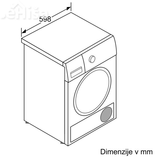 Sušilni stroj s toplotno črpalko 8 kg perila BOSCH WTR87TW0BY
