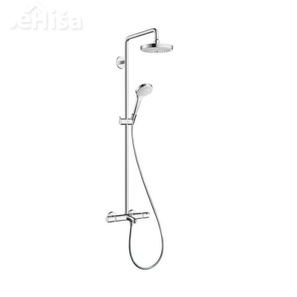 Termostatski tuš set z nadglavno prho in ročko Croma Select S Showerpipe 180 bela-krom HANSGROHE 27351400
