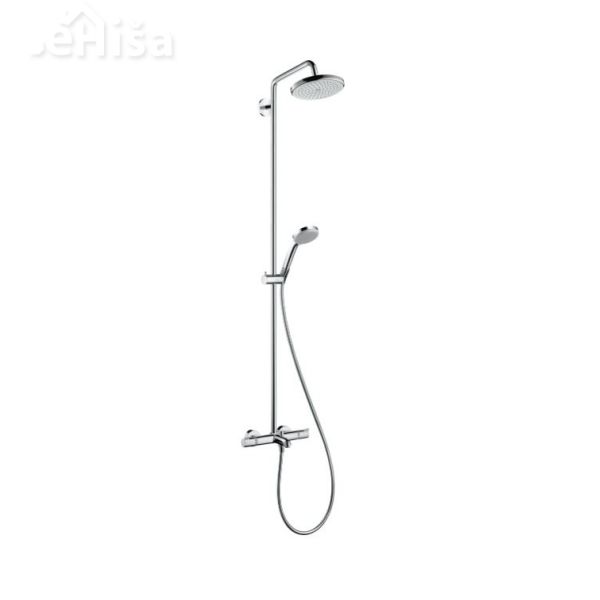 Termostatski tuš set z nadglavno prho in ročko Croma Showerpipe 220 krom HANSGROHE 27223000
