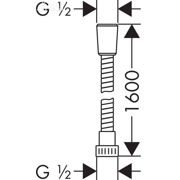 Tuš cev Metaflex 160 cm krom HANSGROHE 28266000
