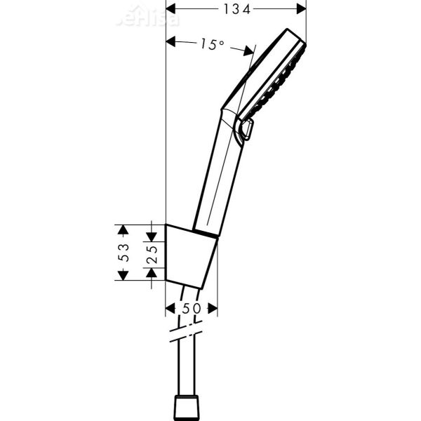 Tuš ročka Crometta z nosilcem in tuš cevjo 160 cm bela-krom HANSGROHE 26694400
